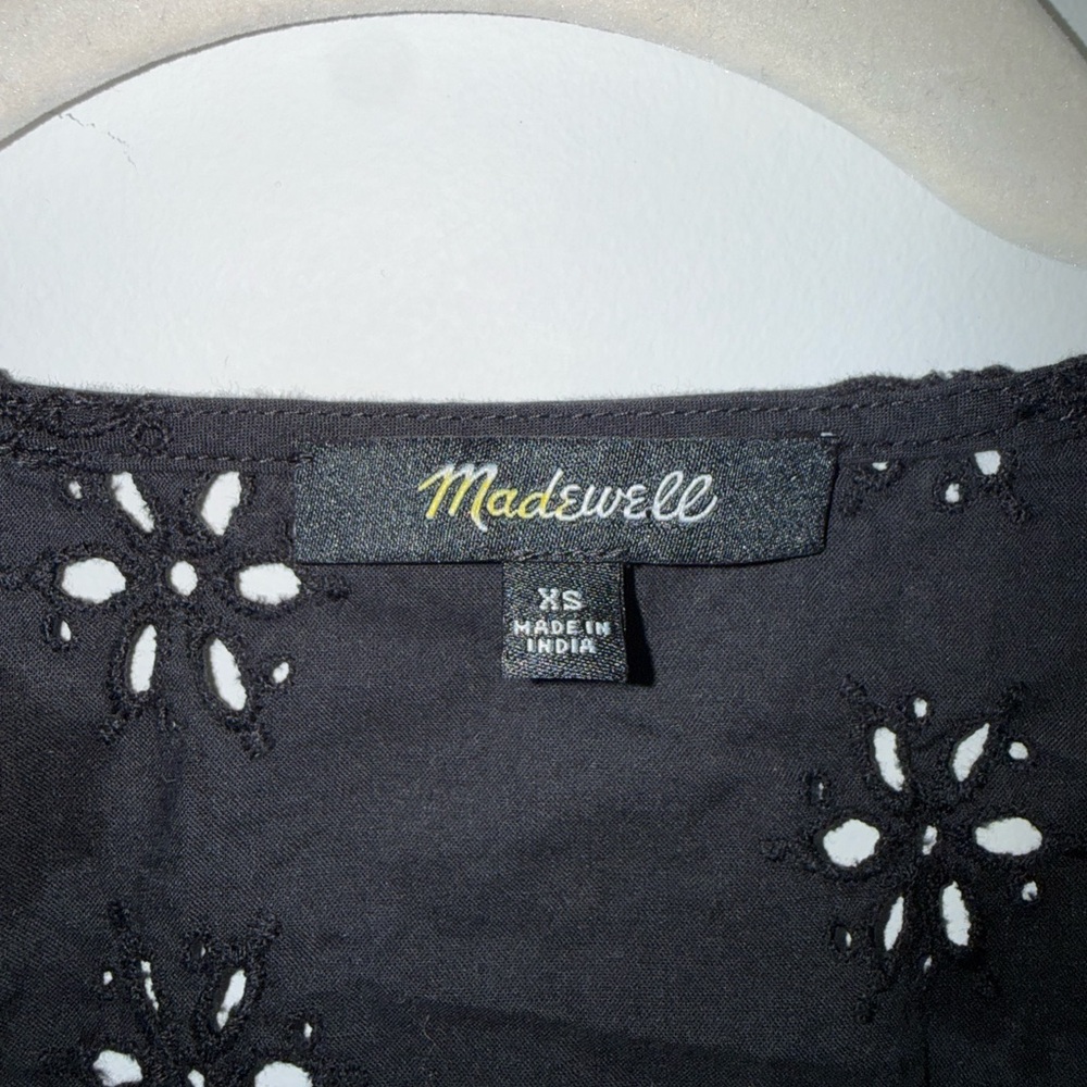 Madewell Black Eyelet Top - Picture 2 of 4